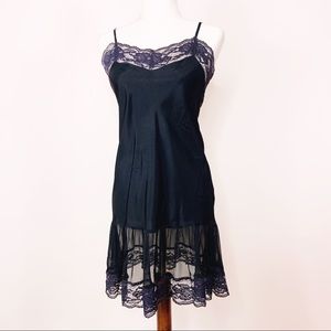 ANTHRO ZEHAVALE Black Lace Ruffled Slip Dress 4